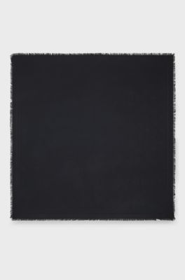Modal scarf with stacked-logo jacquard, Black