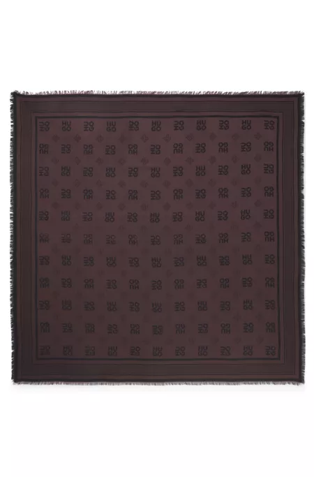 Modal scarf with stacked-logo jacquard