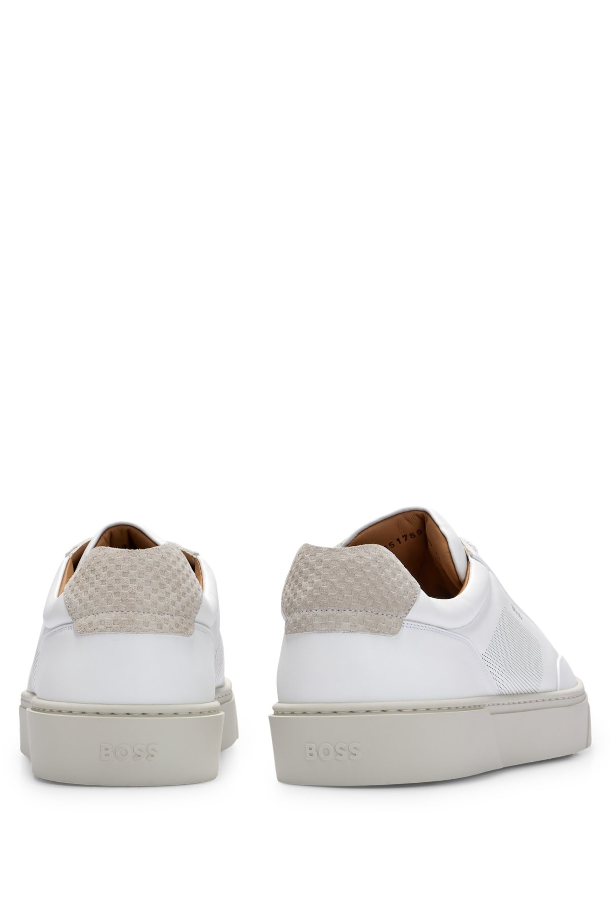 Porsche x BOSS leather trainers with special branding, White