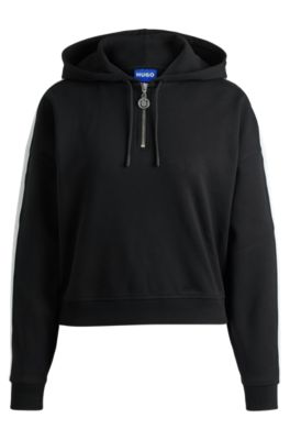 Logo Tape Zipped Cotton Hoodie