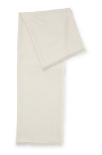 Monogram-jacquard scarf in modal and wool, Light Beige
