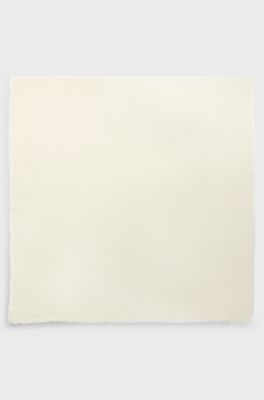 Monogram-jacquard scarf in modal and wool, Natural