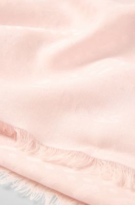 Monogram-jacquardhalsduk i modal och ull, ljusrosa