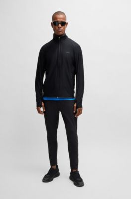 BOSS - Zip-up sweatshirt with decorative reflective logo