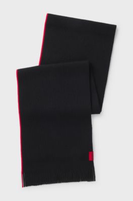 Set con cappello e sciarpa in misto lana con etichetta con logo, Nero