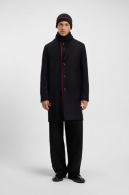 Logo-label hat and scarf set with wool, Black