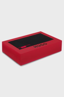 Logo-label hat and scarf set with wool, Black