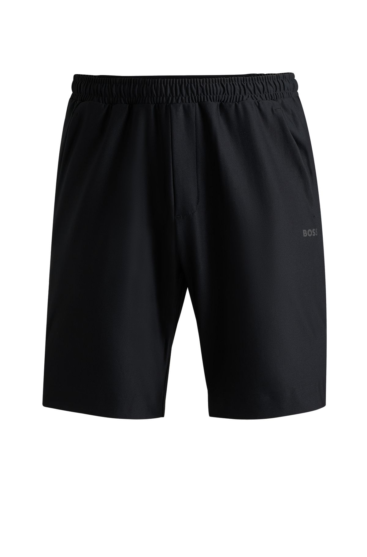 Shorts de secado rápido con logo reflectante decorativo, Negro