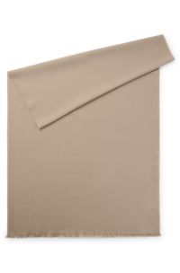 Monogram scarf in cotton and wool, Beige