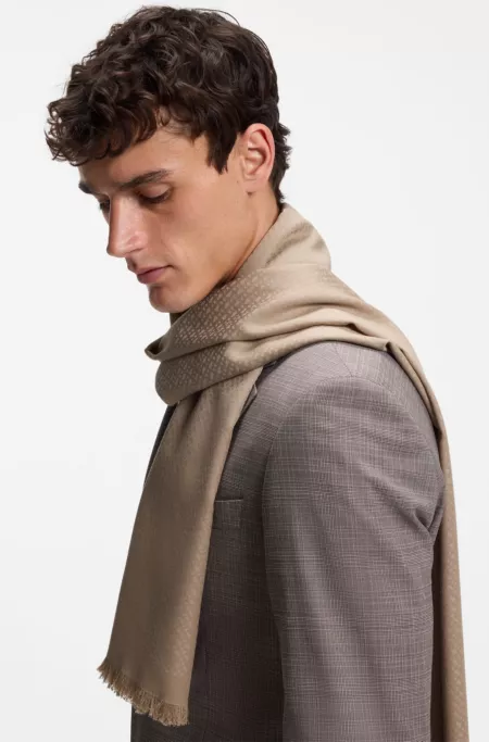 Écharpe en coton et mohair avec monogramme