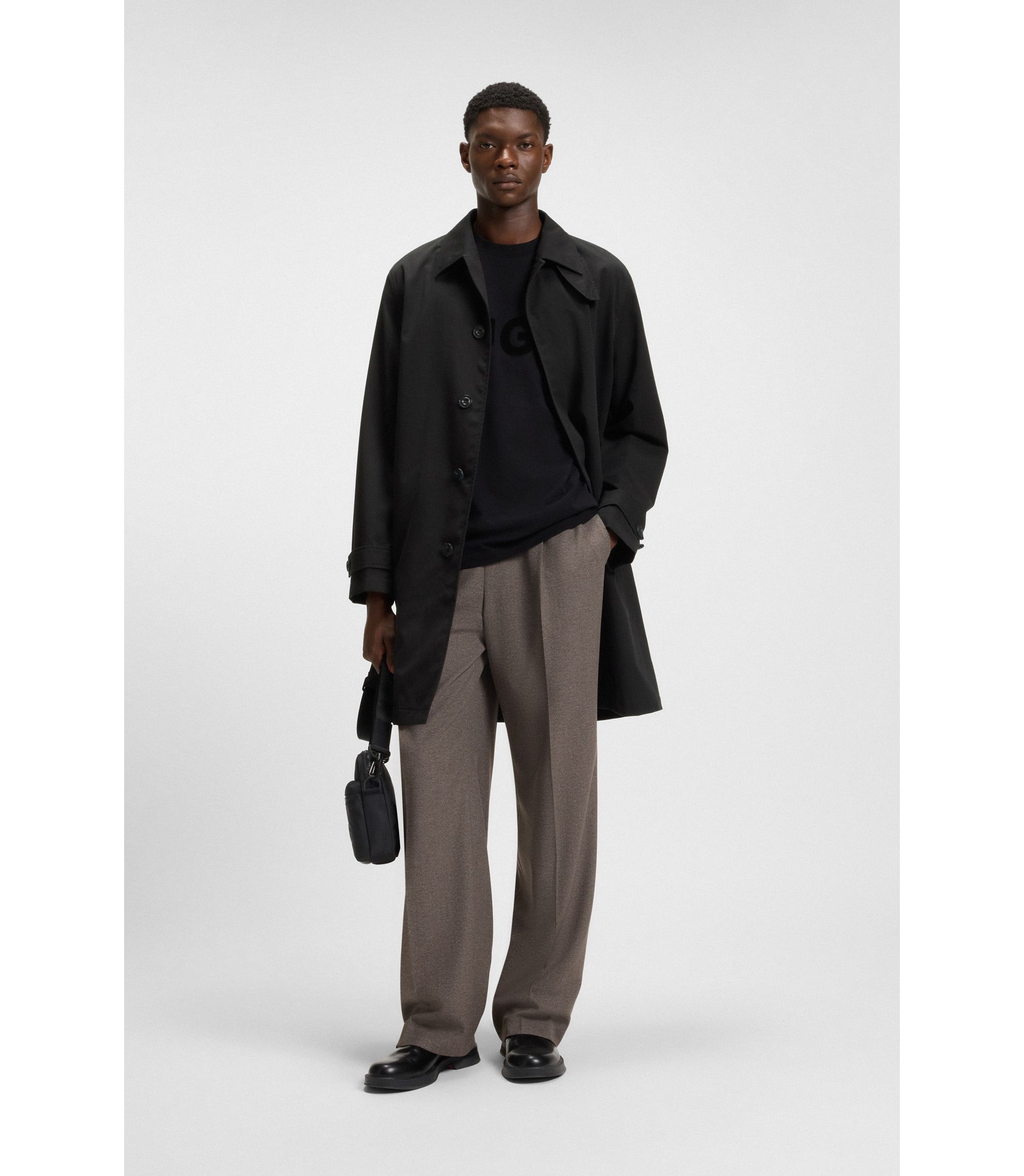 【極美品】HUGO BOSS 濃グレー チェスターコート★XL着用1回定価10万 zen_7669202610