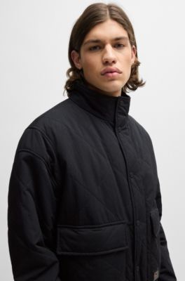 HUGO - Water-repellent bomber jacket with logo label