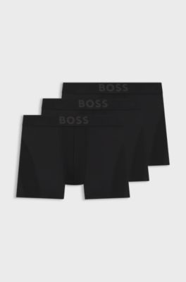 Active Three-pack of microfibre boxer briefs with mesh inserts, Black