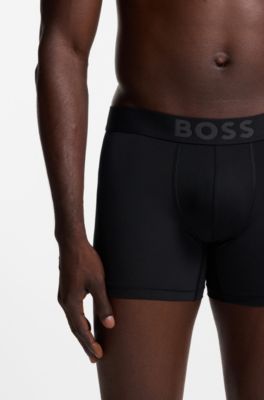 Active Three-pack of microfibre boxer briefs with mesh inserts, Black