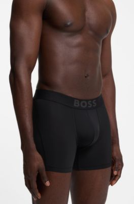 Breathable boxer briefs in quick-drying microfibre, Black