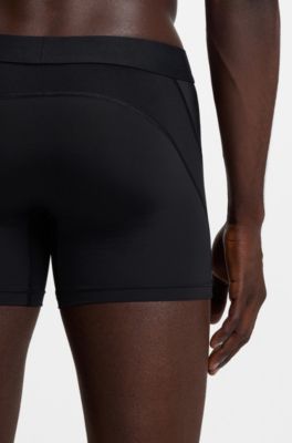 Active Three-pack of microfibre boxer briefs with mesh inserts, Black