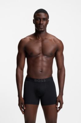 Active Three-pack of microfibre boxer briefs with mesh inserts, Black