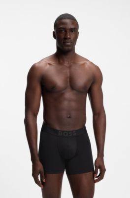 Breathable boxer briefs in quick-drying microfibre, Black