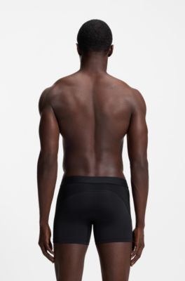 Active Three-pack of microfibre boxer briefs with mesh inserts, Black