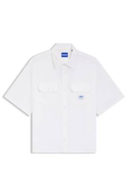 Hugo Oversized-fit shirt in cotton twill overshirts herr – bild 4