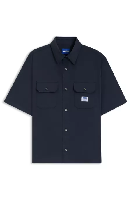 Oversized Hemd aus Baumwoll-Twill