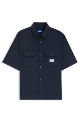 Oversized-fit shirt in cotton twill 1