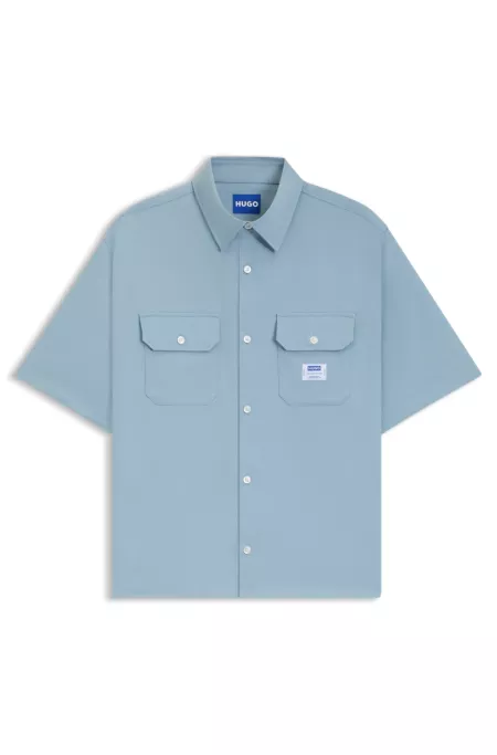 Oversized Hemd aus Baumwoll-Twill