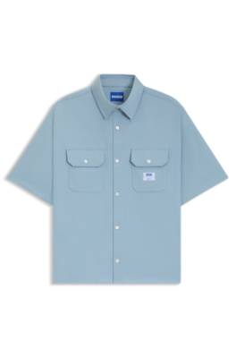Oversized-fit shirt in cotton twill 1