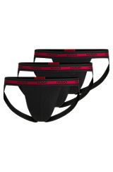 Three-pack of jock straps with repeat-logo waistbands, Black