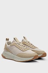 BOSS x ACBC Trainers With Speckled Effect, Light Beige