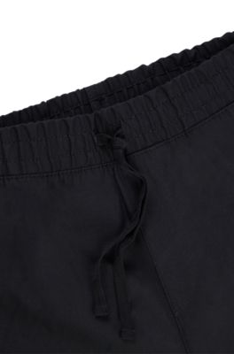 HUGO - テーパードフィットパンツ ストラクチャードコットン 