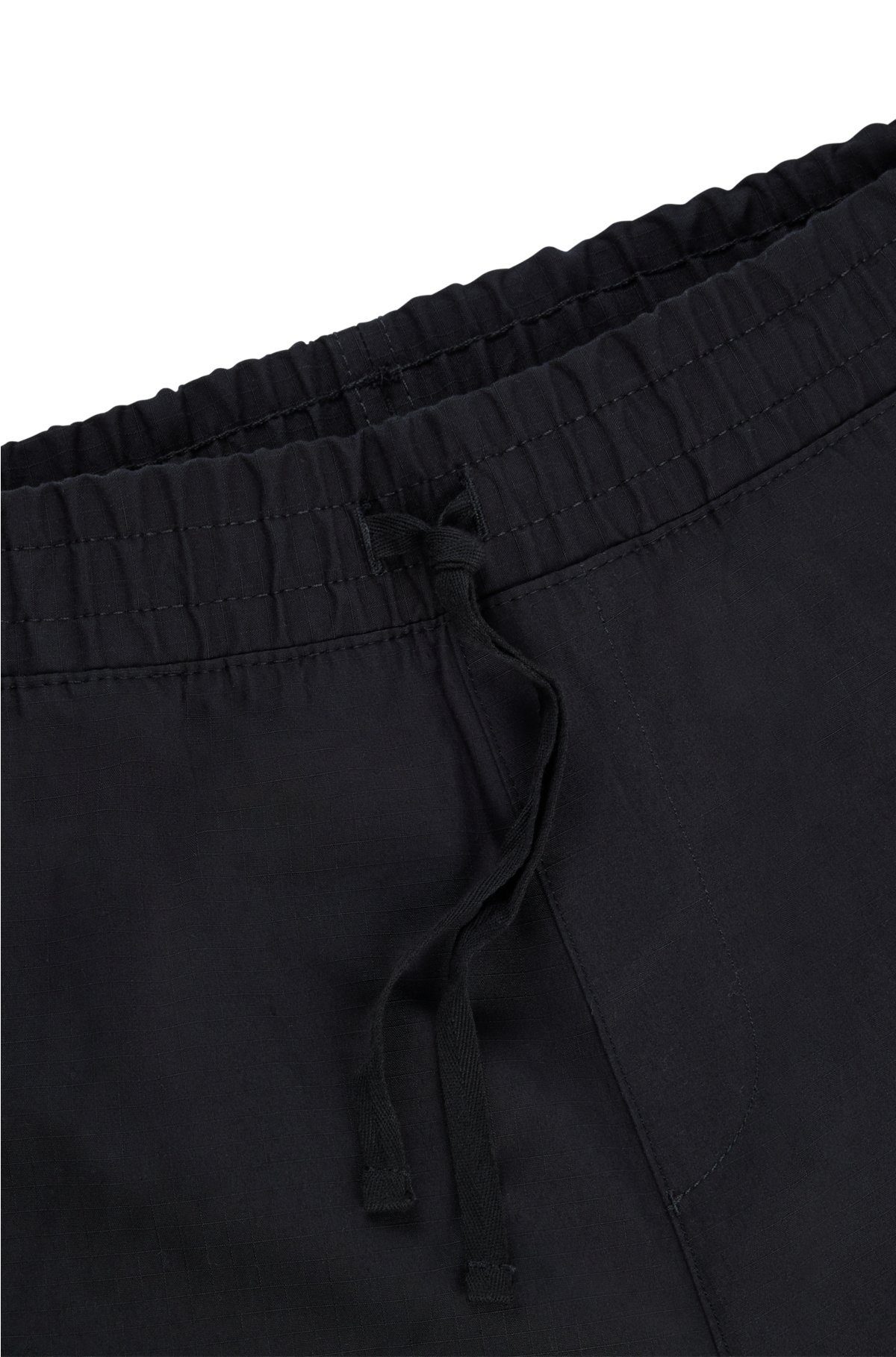 Tapered-fit trousers in structured cotton, Black