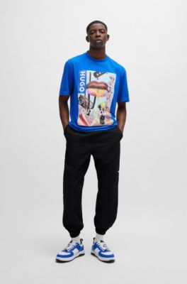 HUGO - テーパードフィットパンツ ストラクチャードコットン 