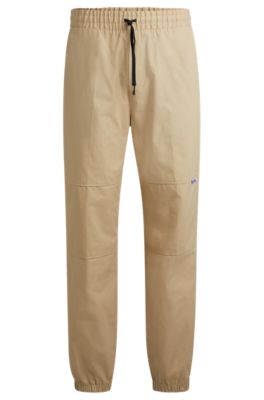 HUGO - テーパードフィットパンツ ストラクチャードコットン 