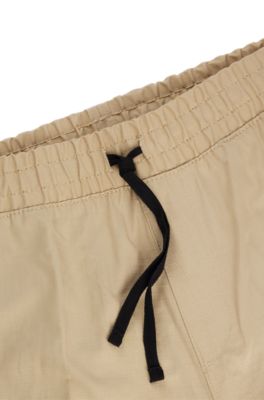 HUGO - テーパードフィットパンツ ストラクチャードコットン 