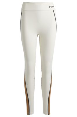 BOSS - Slim-fit leggings with side stripes and logo detail