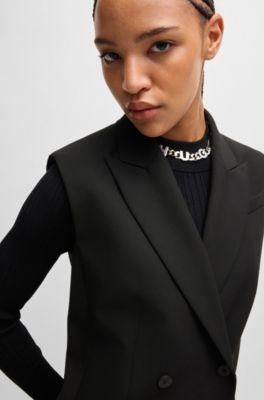 HUGO - レギュラーフィット ノースリーブジャケット ダブルブレスト  