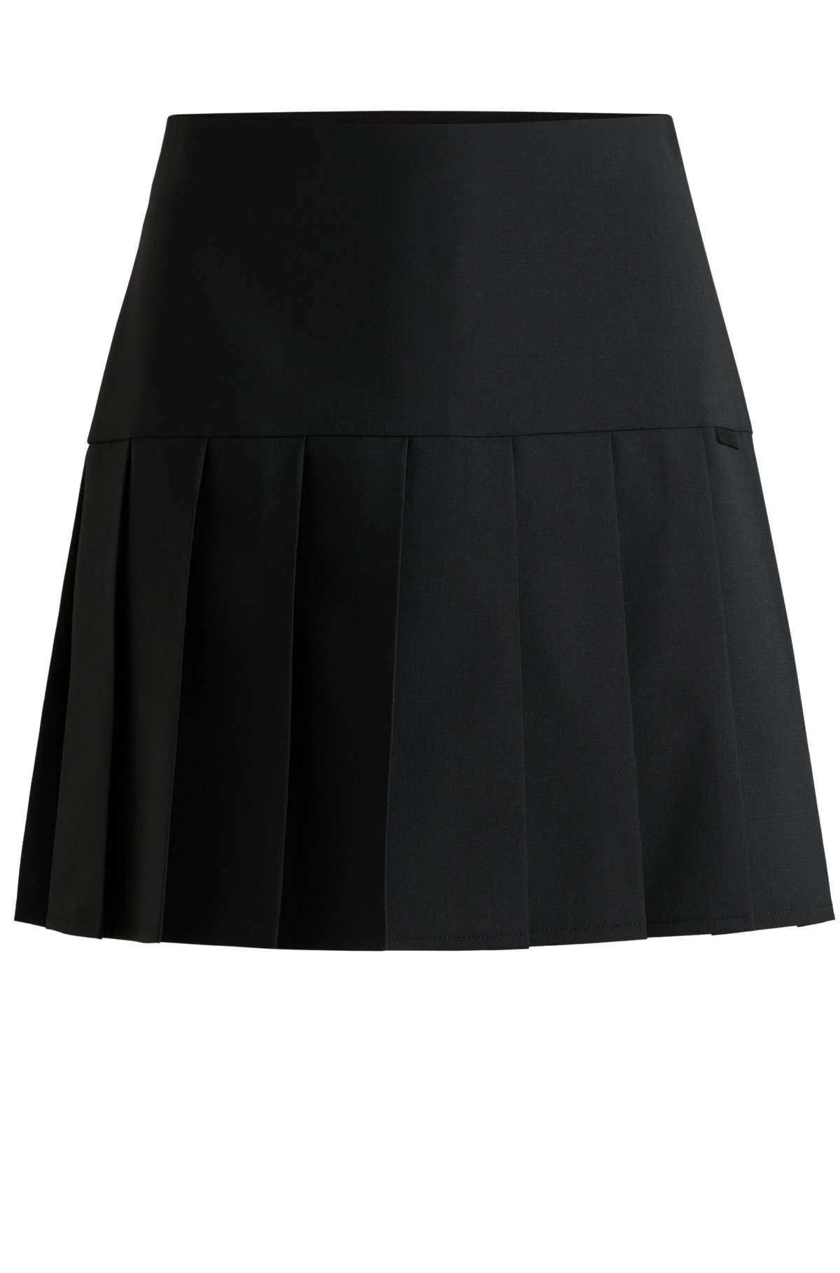 HUGO - Pleated mini skirt in a stretch wool blend