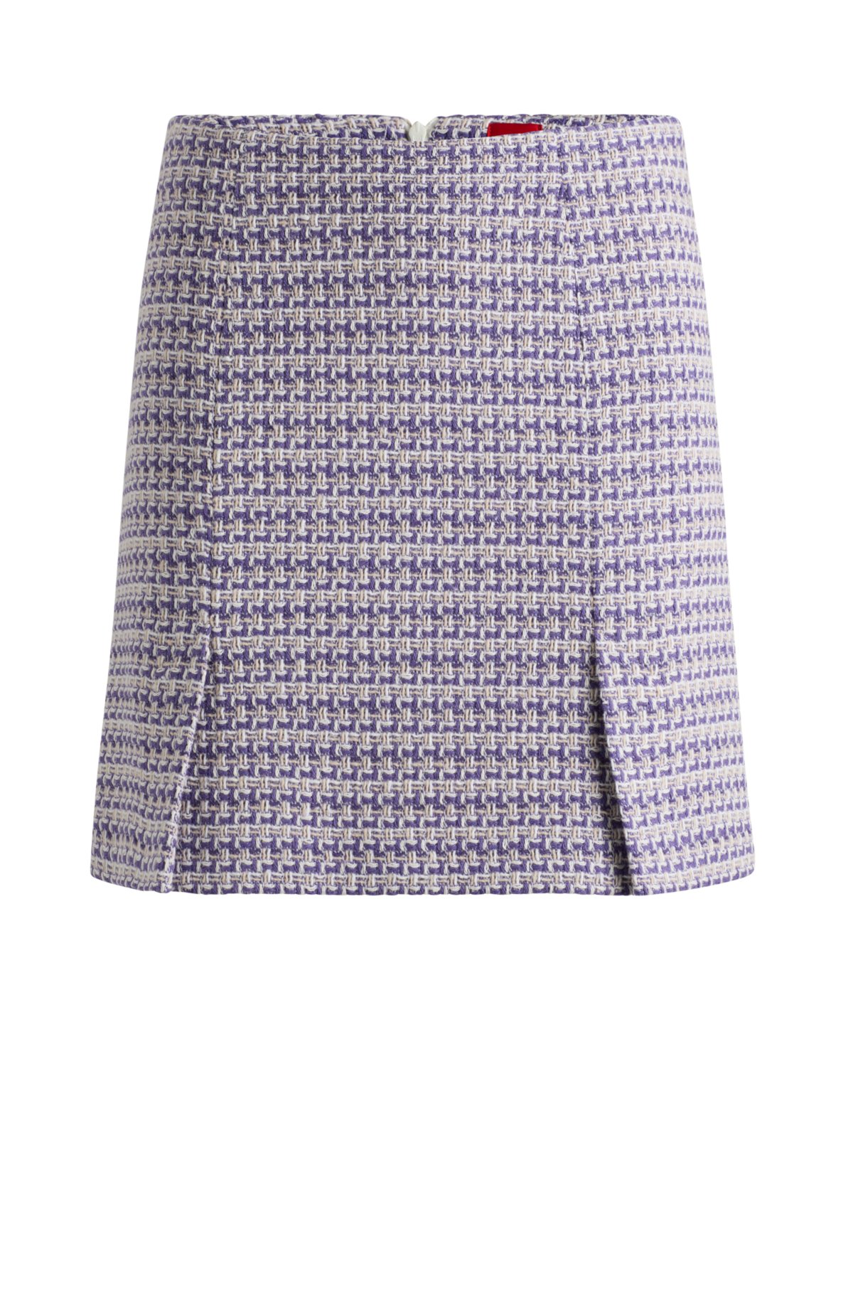 Patterned mini skirt in a cotton blend, Purple Patterned