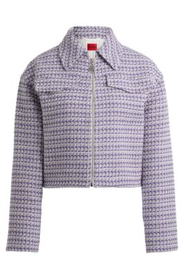 HUGO BOSS Womens Purple Pocketed Textured Lined Back Slit Wear To Work Blazer Jacket