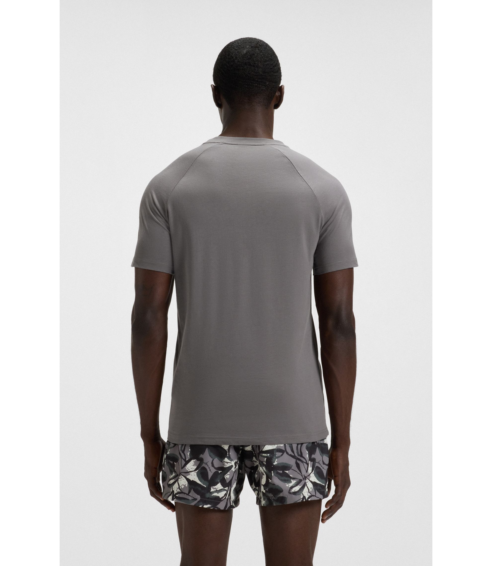 BOSS - ロゴプリント スリムフィットTシャツ コットンジャージー