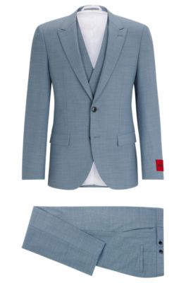 HUGO Threepiece slimfit suit in patterned stretch cloth
