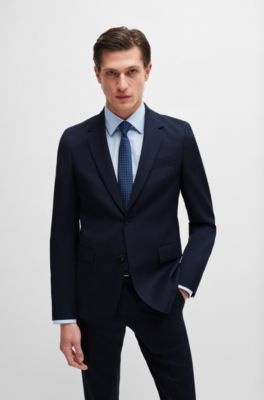 BOSS Slimfit suit in micropatterned virgin wool