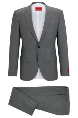 HUGO Slimfit suit in micropatterned performancestretch cloth