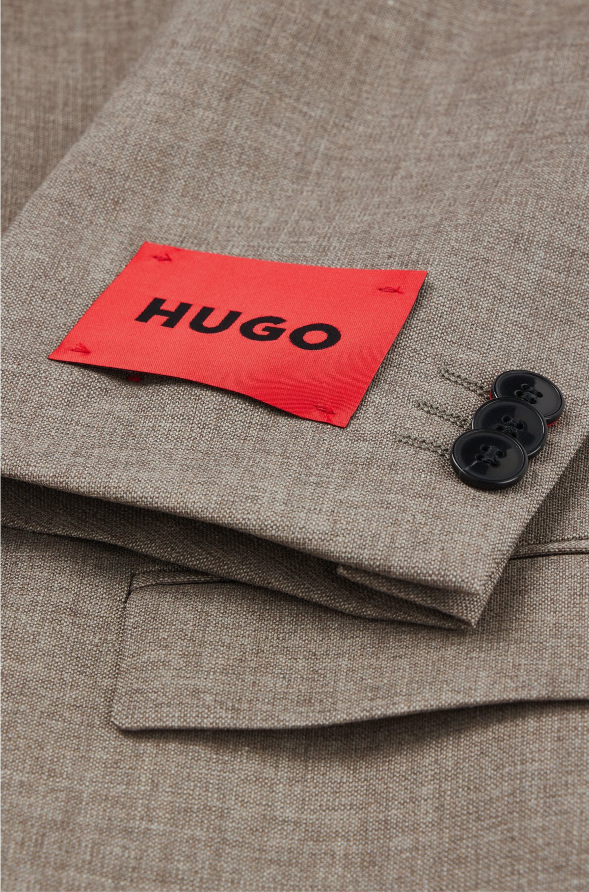 HUGO - Extra-slim-fit suit in patterned wool-blend canvas