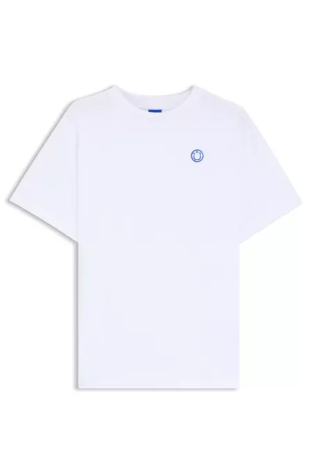 Cotton-jersey T-shirt with Happy HUGO logo