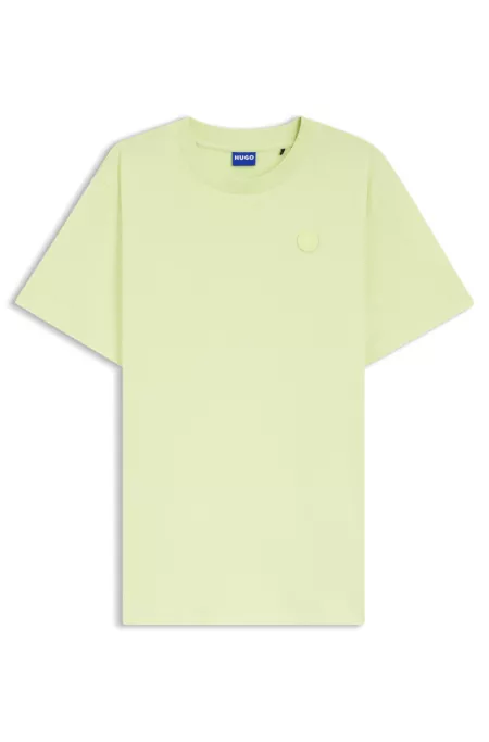 Cotton-jersey T-shirt with Happy HUGO logo