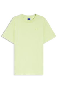 Cotton-jersey T-shirt with Happy HUGO logo, Light Green