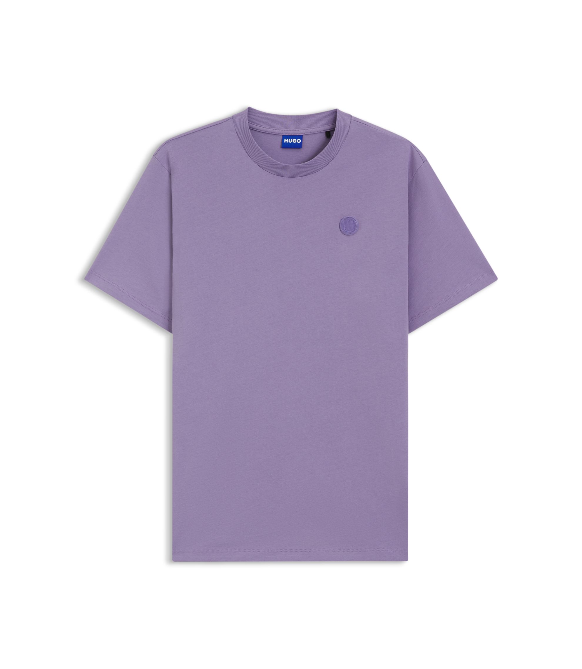 T-Shirt aus Baumwoll-Jersey mit Happy HUGO Logo