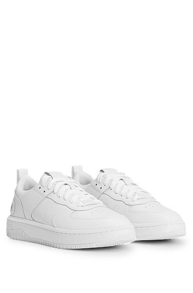 Sneakers low-top con logo, Bianco